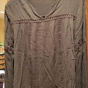 Army Green peasant top